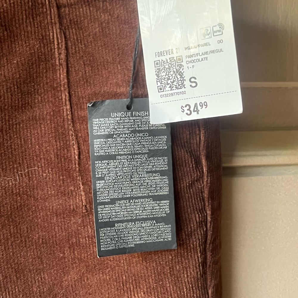 Chocolate Corduroy pants very retro old school style straight leg - Picture 5 of 6